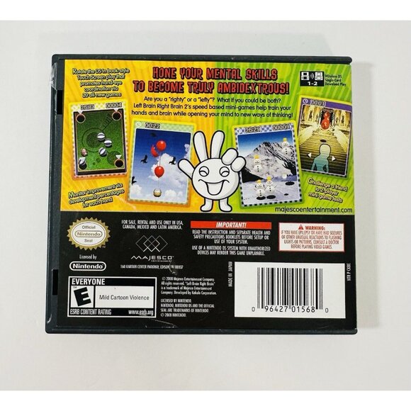 Left Brain Right Brain 2 Game Nintendo DS  w/ Case & Instruction Booklet Rated E - Picture 2 of 7